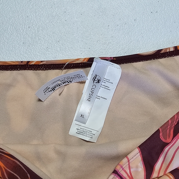 Cupshe Floral High-Waisted Bikini Bottom XL NWT - Picture 2 of 9